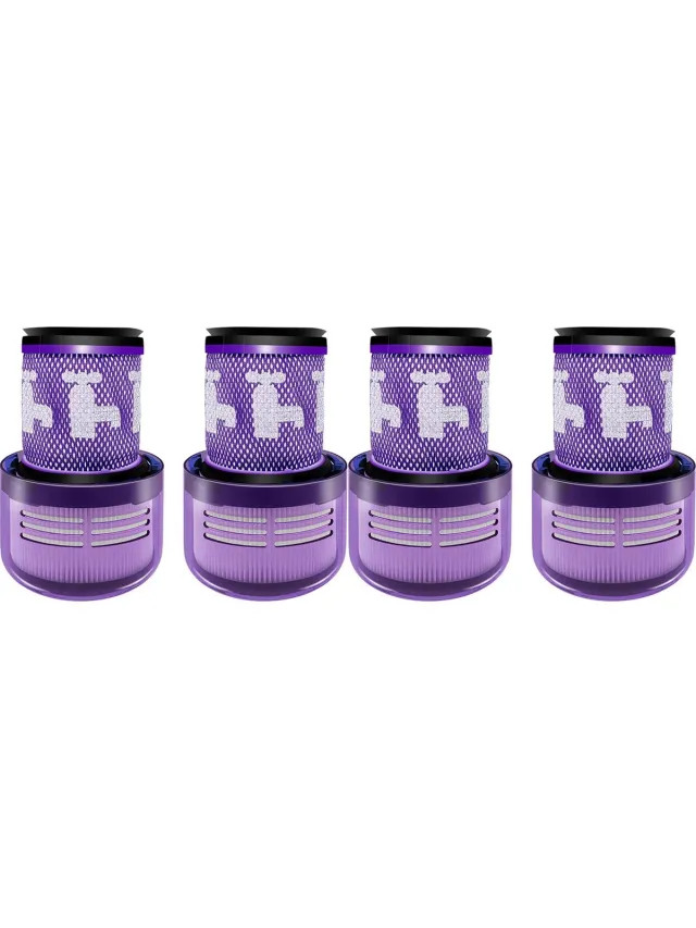 Promessa-Solutions 4 x HEPA V12 Filter geschikt voor Dyson V12 Detect Slim & Absolute motor filter. Paars