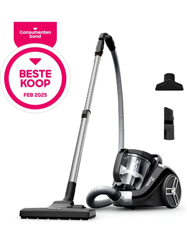 Rowenta Compact Power XXL RO4B25EA Stofzuiger Zonder Zak - 900W - 2,5L XXL Reservoir - 99,98% Filtratie - Compact & Licht Zwart