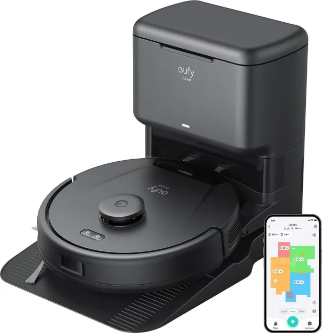Eufy Clean L60 Robotstofzuiger met Zelflegende Station - Robot Vacuum Cleaner - 5000Pa Zuigkracht - IPath Laser Navigatie Black