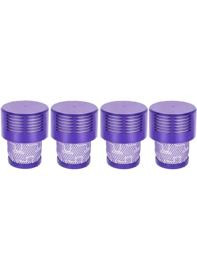 Promessa-Solutions 4 x HEPA filter geschikt voor Dyson V10 Sv12 stofzuiger Total Clean, Parquet, Motorhead, Animal wasbaar steelstofzuiger-Promessa-Solutions Paars