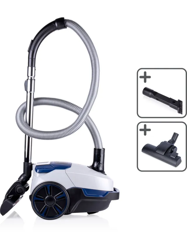 Dirt Devil Stofzuiger met Zak DD2002 - Vacuum Cleaner met HEPA 10 Filter - Stofzuiger met Combiborstel en Kierenzuigmond 800W - Wit