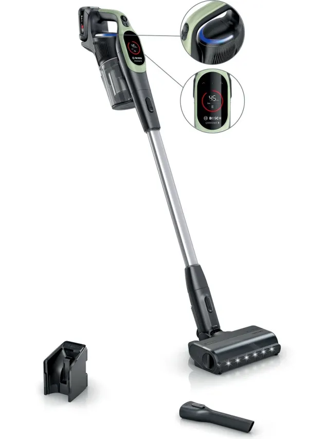 Bosch BBS921TBA steelstofzuiger & elektrische bezem Batterij/Accu Droog HEPA Zakloos 0,4 l Groen 3 Ah
