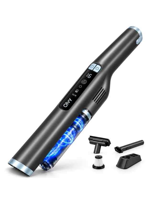 Olvy Kruimeldief PRO - LCD Display - Oplaadstation - 3 Snelheden - 250W - Kruimelzuiger Snoerloos - Auto Stofzuiger - 22 kPa - Draadloos - Handstofzuiger Grijs PRO