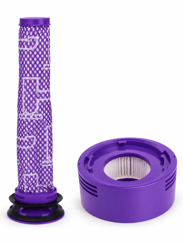 17 Parts Filterset voor Dyson V7 en V8 - 1 Voorfilter + 1 Achterfilter - Wasbaar Paars