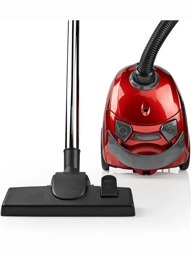 Nedis Stofzuiger - Met Zak - 700 W - Stof capaciteit: 1.5 l - Combi-Borstel - Actieradius: 7 m - Hepa - Antraciet / Rood
