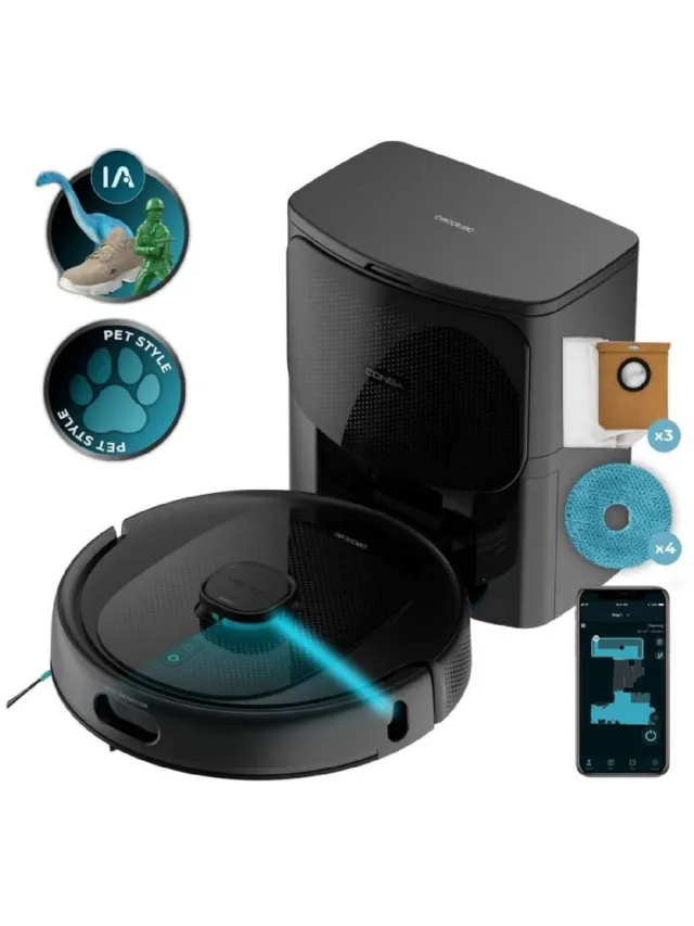 Cecotec Robot Vacuum Cleaner Cecotec Conga 9990 AI Spin Revolution Ultra Power 5200 mAh Zwart