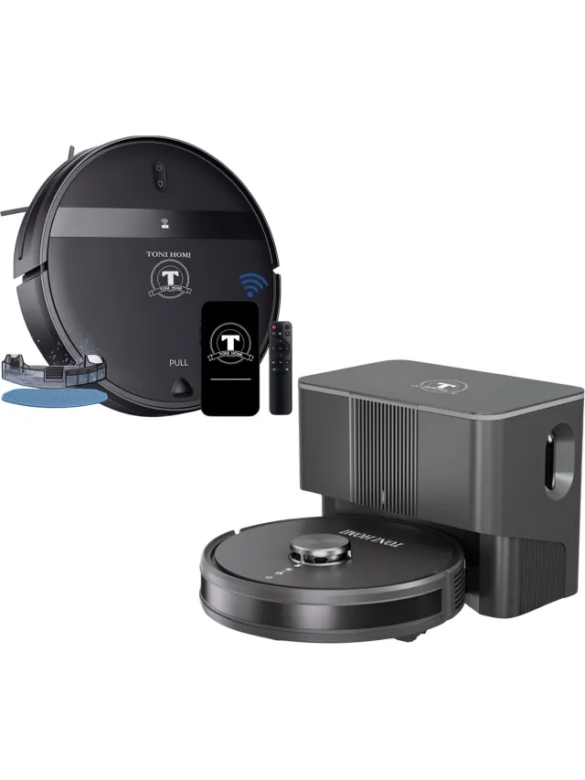 TONIHOMI Q8 + G20 Robotstofzuiger Combi Deal – Met Dweilfunctie – LDS Laser Navigatie – Automatisch Legen – App Bediening – Laadstation – Huisdieren – Zwart