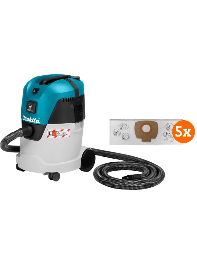 Makita VC2512L + stofzuigerzakken (5x)