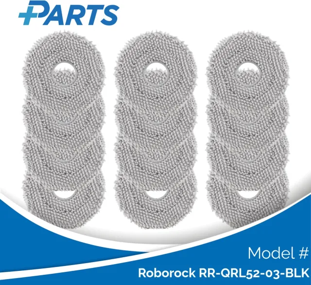 Plus.Parts Roborock RR-QRL52-03-BLK Dweilpads (12 Stuks, Plus.Parts® alternatief voor 8.02.0246) Overig