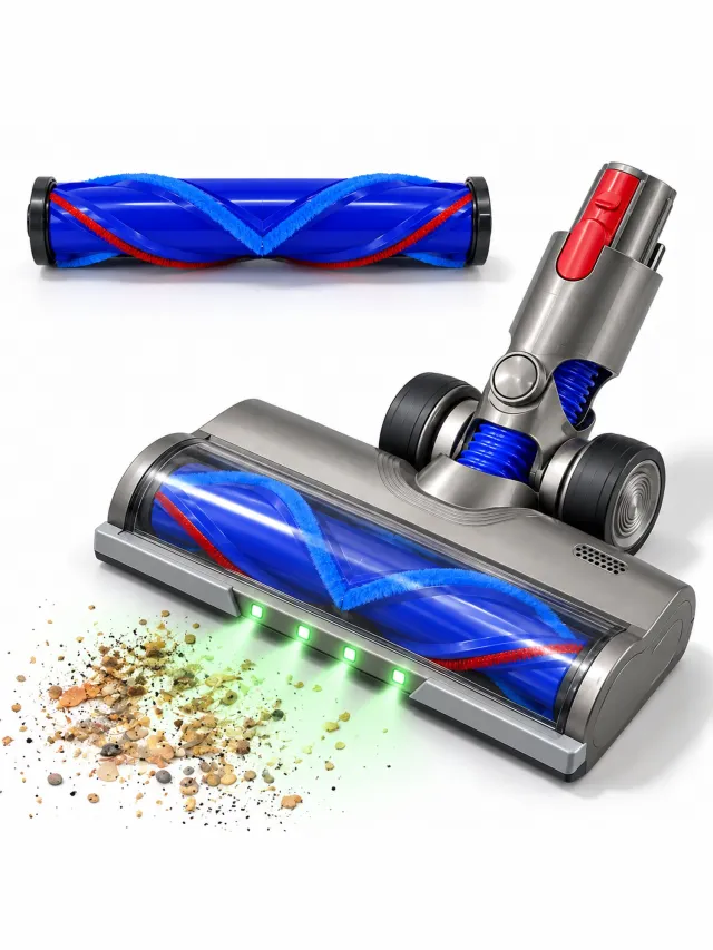 Blossom Zuigmond Geschikt voor Dyson Steelstofzuiger V7/V8/V10/V11/V15/G5 - Vloerzuigmond - Stofzuigermondstuk - Stofzuigeraccessoires - Met LED Lampen - Blauw Blauw - voor Dyson V7/V8/V10/V11/V15/G5