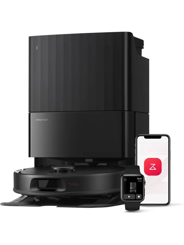 Roborock QR 598 – Robotstofzuiger en Dweilrobot met 8.000 Pa Zuigkracht, Zelfreinigend Dock en Slimme Navigatie zwart