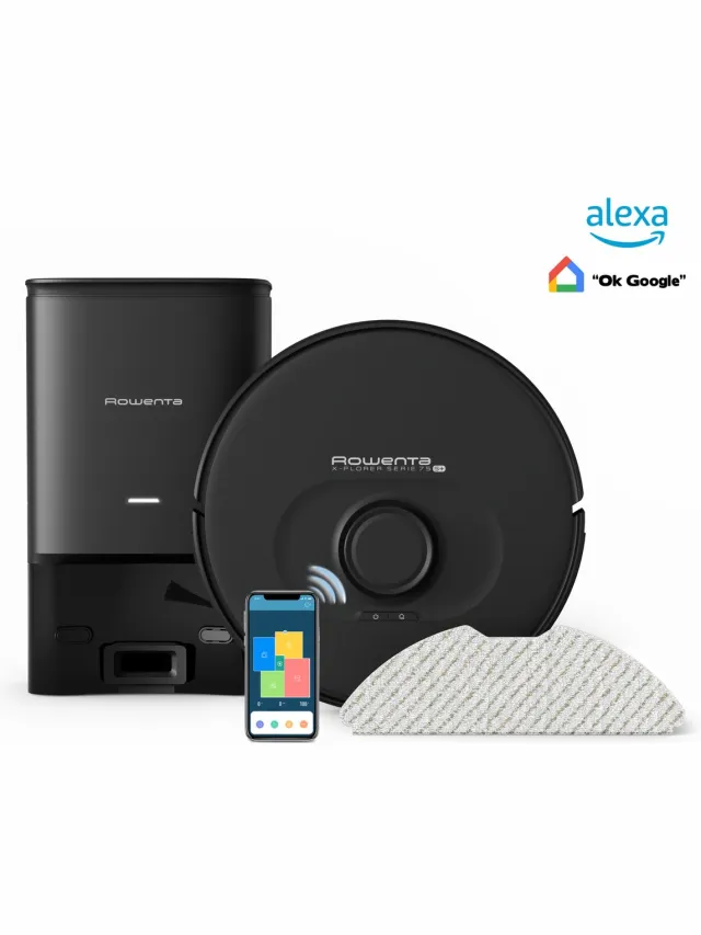 Rowenta X-Plorer Serie 75S+ RR8595WH Robotstofzuiger met automatisch leegstation - 2.700Pa - Technologie: Camera + Laser Zwart