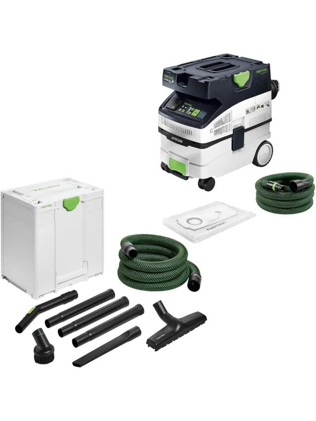Festool CTH MIDI I AC CLEANTEC mobiele afzuigunit 1200 W 15 l stofklasse H + schoonmaakset voor vakmensen Wit