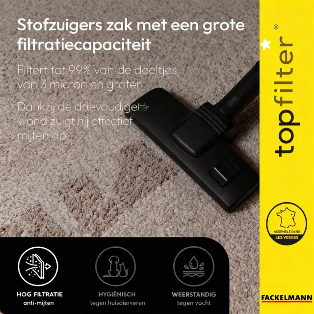 Top Filter Set van 4 stofzuigerzakken voor Moulinex Krups TopFilter Premium