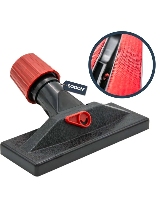 SQOON Fluweelborstel meubelzuigmond 30-37 mm - Universele aansluiting met schroefsluiting - Verwijdert efficiënt dierenharen, pluizen en draden van meubels, bekleding en biljarttafels Zwart;Rood