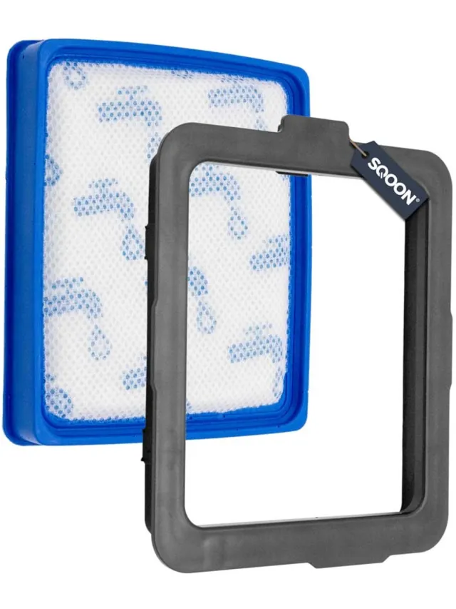 SQOON Stofzuigerfilter Geschikt voor Philips PowerPro Expert-serie – CP0617/01 – Model 432200494512 + houder Blauw