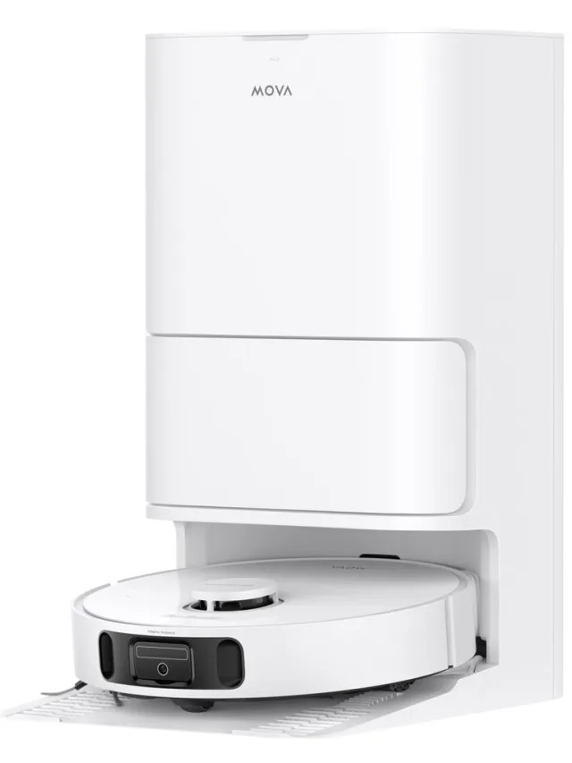 Mova E40 Ultra – Robotstofzuiger en Dweil - 19.000 Pa Zuigkracht - Automatisch Leegstation met Hete Lucht Drogen - Slimme Navigatie & Tapijtherkenning Wit