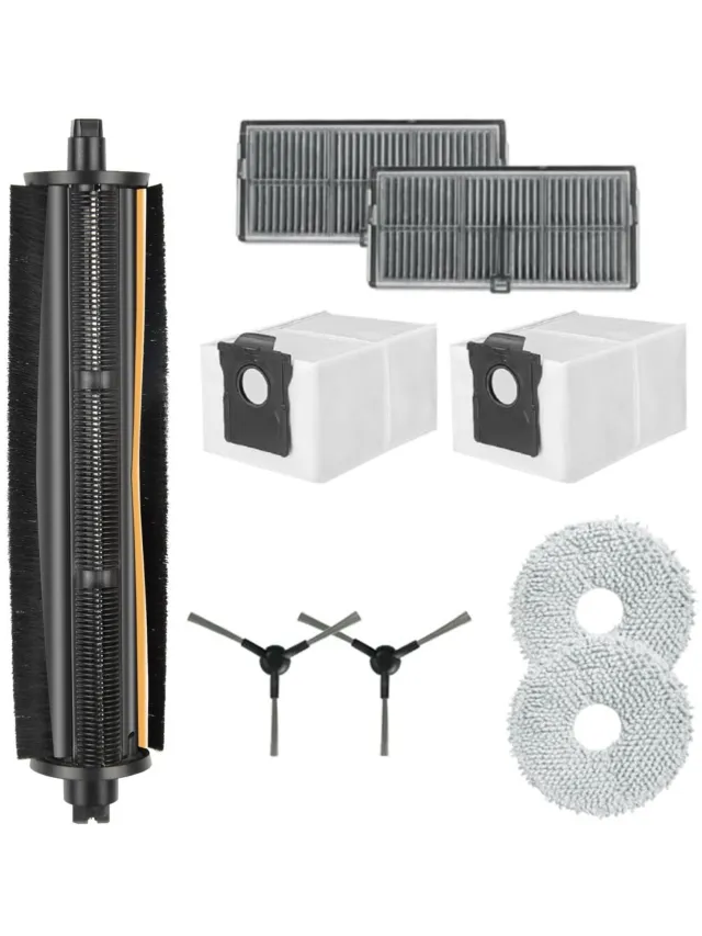 Wclavion Robotstofzuiger accessoireset - Geschikt voor Mova E30 Ultra, met 1 centrale borstel, 2 dweildoeken, 2 zijborstels, 2 HEPA-filters, 2 stofzakken