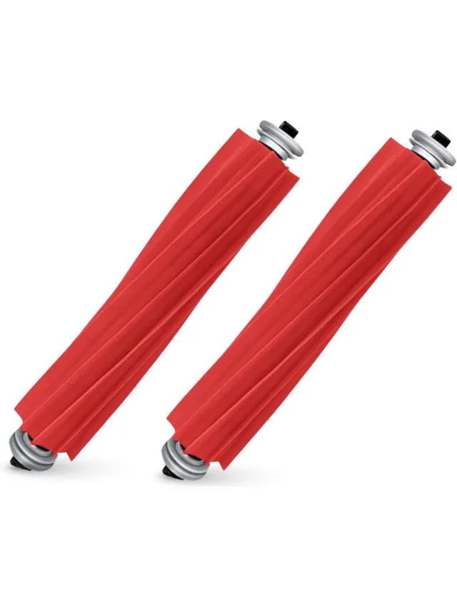 Geschikt voor Roborock (Merkloos) 2 stuks originele hoofdborstel Gescht voor Roborock S7 accessoires Scheidbare rubberen hoofdborstelen voor S7/S7 MaxV Ultra/Q Revo/Q7 Max S7 vervangstukken/accessoires borstels voor stofzuigers Rood