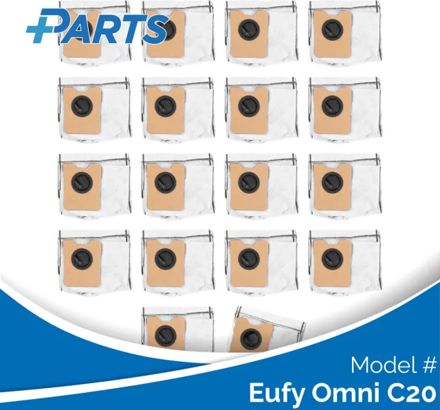 Plus.Parts Eufy Omni C20 Stofzakken (18 Stuks, Plus.Parts® alternatief voor T290A / T291C) Overig