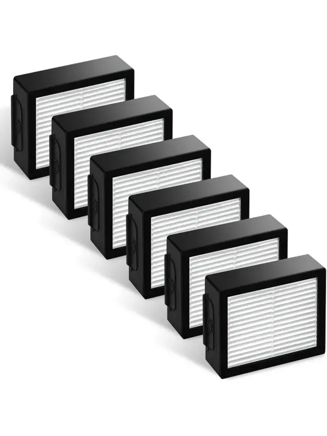 Compatibel 6 HEPA Filters Compatibel met iRobot Roomba i & e Serie – Geschikt voor I1+, I3+, I4, I5/Plus, I6, I6+, I7, I7+/Plus, I8, I8+, E5, E6 en E7 – Stofzuiger Onderdelen – Vervangende Filterset – 6 Stuks Zwart