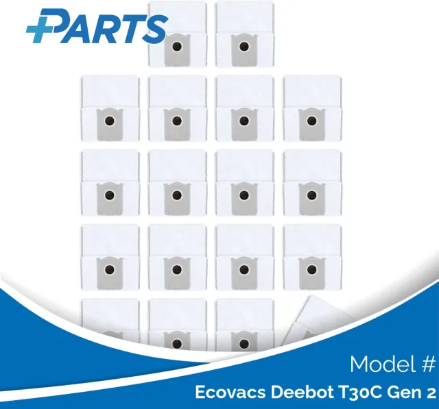 Plus.Parts Ecovacs Deebot T30C Gen 2 Stofzakken (18 Stuks, Plus.Parts® alternatief voor DDB030041) Overig