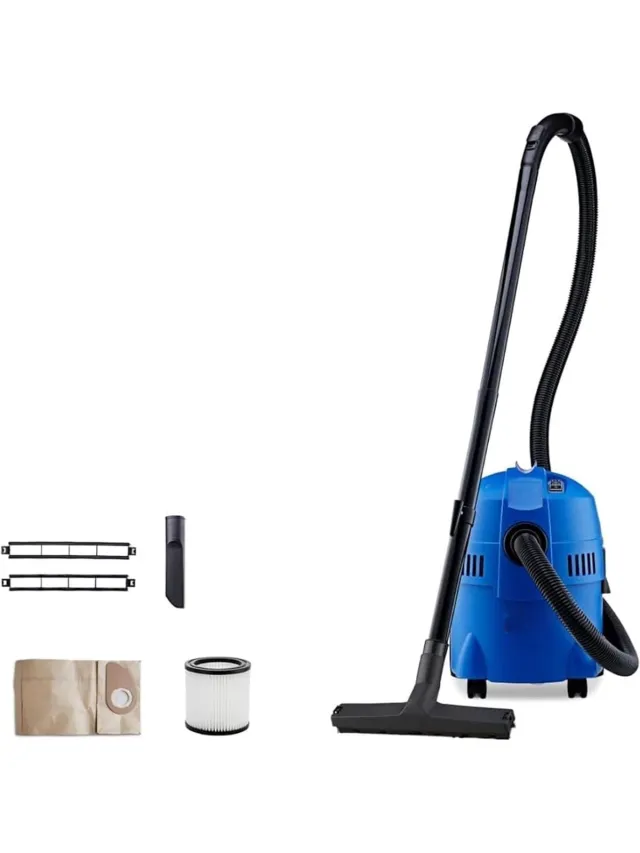 Klarven Nat- en Droogzuiger Blauw - 1200W Krachtige Motor - Nat en Droog Stofzuigen, Met of Zonder Zak, 12L Capaciteit - B 39 x D 36 x H 47 cm