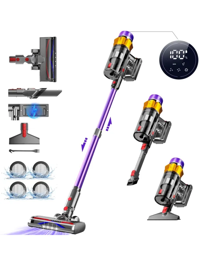 Elekiatech Steelstofzuiger Draadloos - 70000Pa - 70 Min - 2200 mAh Accu - Paar