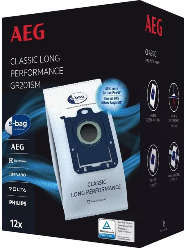 Aeg Stofzuigerzak - S-BAG - GR201S Classic - Pack/12 + 1 Filter - 9001688242