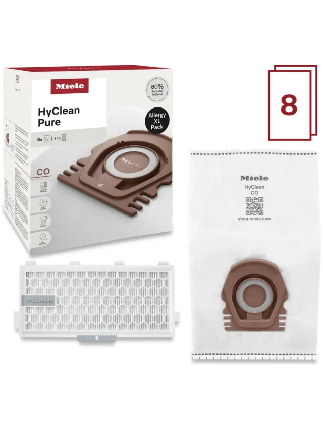 Miele Stofzuigerzakken HyClean Pure CO XL-Pack (8 stuks)
