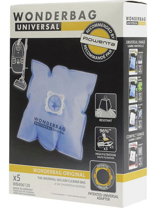 Rowenta Wonderbag Universal WB406120 - Stofzuigerzakken Blauw