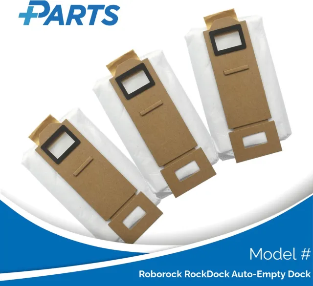 Plus.Parts Roborock RockDock Auto-Empty Dock Stofzakken (3 Stuks, Plus.Parts® alternatief voor 8.02.0101) Overig