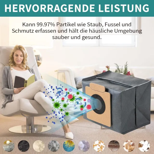 Cosensi Stofzakken voor robotstofzuigers - Set van 8 zakken - Compatibel met eufy Clean X8 Pro/X10 Pro Omni - Extra grote capaciteit