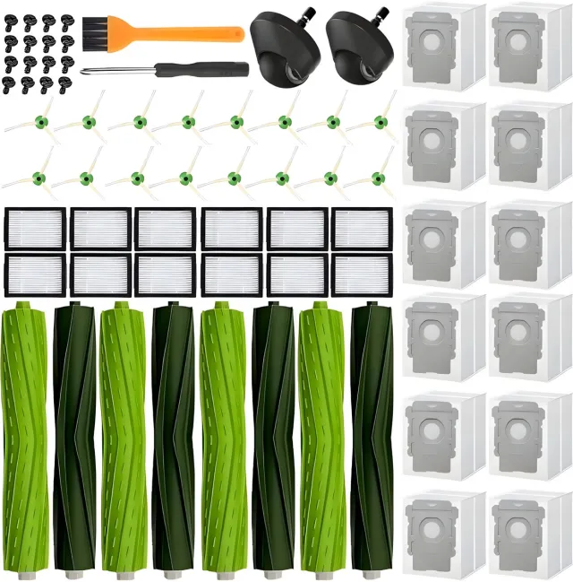 PolkaHome 52-delige Vervangingsset geschikt voor iRobot Roomba e5 e6 e7 i1 i1+ i3 i3+ i4 i4+ i5 i5+ J5 J5 combo i6 i6+ i7 i7+ J7 J7+ i8 i8+ – Accessoires & Onderdelen Oranje