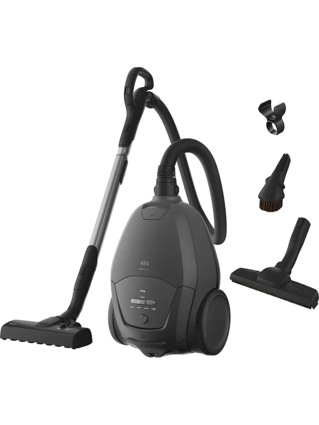 AEG AB71U2DG Silent 7000 - Stofzuiger met zak - Parket zuigmond - Zeer stille stofzuiger slechts 59dB - Geschikt voor alle vloeren - Sterke zuigkracht - Grote actieradius 12m - Vacuum cleaner - Krachtige stofzuiger met stofzak - 2 extra accessoires donkergrijs