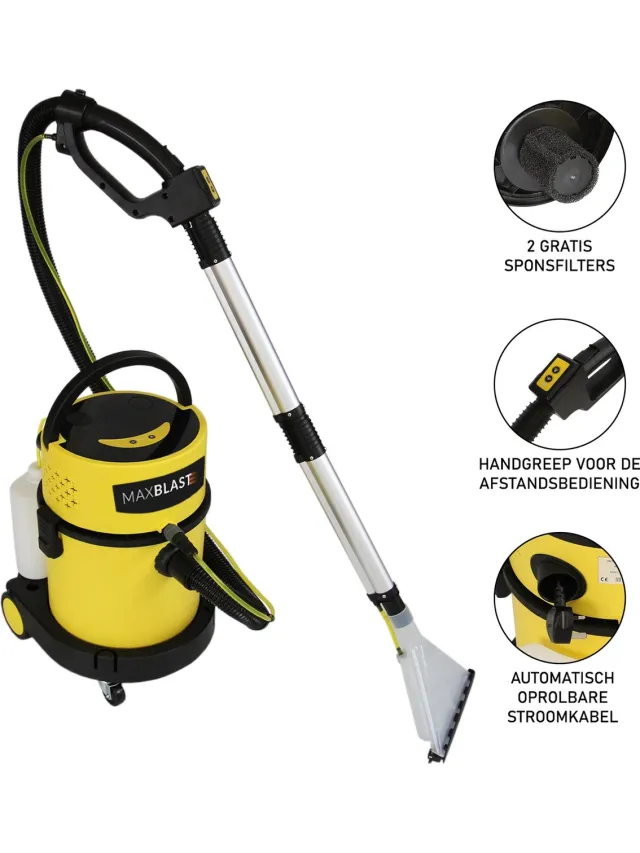 MonsterShop Maxblast nat- en droogzuiger - grijs - 20 l - met hepa-filter Geel