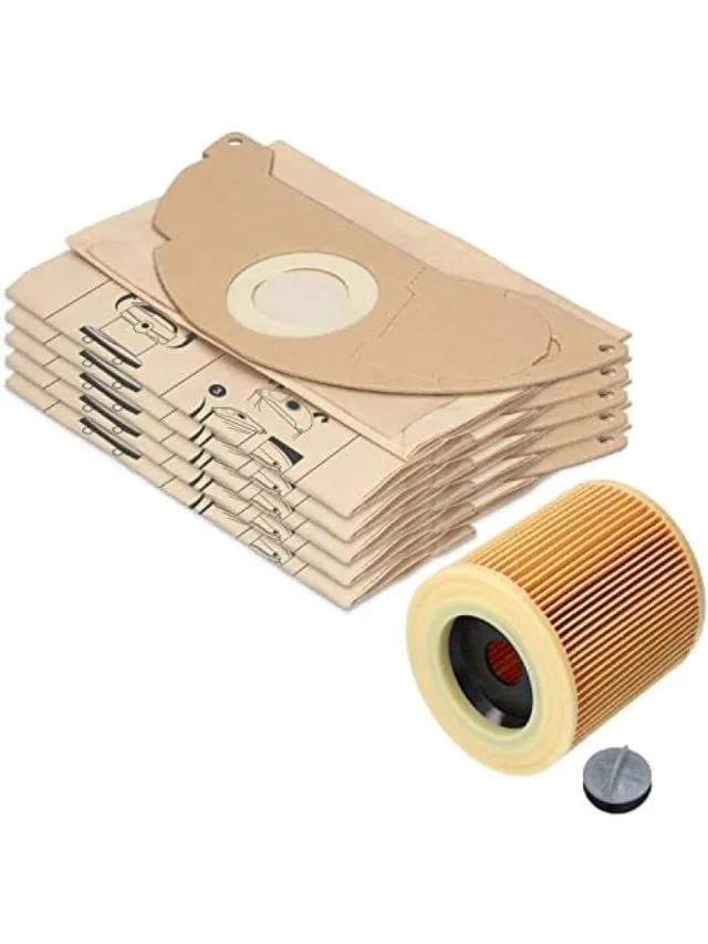 San Marque 10 stofzuigerzakken + 1 filter geschikt voor Kärcher WD2 en MV2 stofzuiger, alternatief voor 6.904-322.0 (zak) en 6.414-552.0 KFI 3310 (patroonfilter)