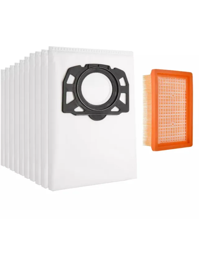 Ruijingsky Stofzuigerzakken - 10 stuks - Voor Kärcher WD4, WD5, WD6 en andere stofzuigermodellen - Plat filter - Filteraccessoires