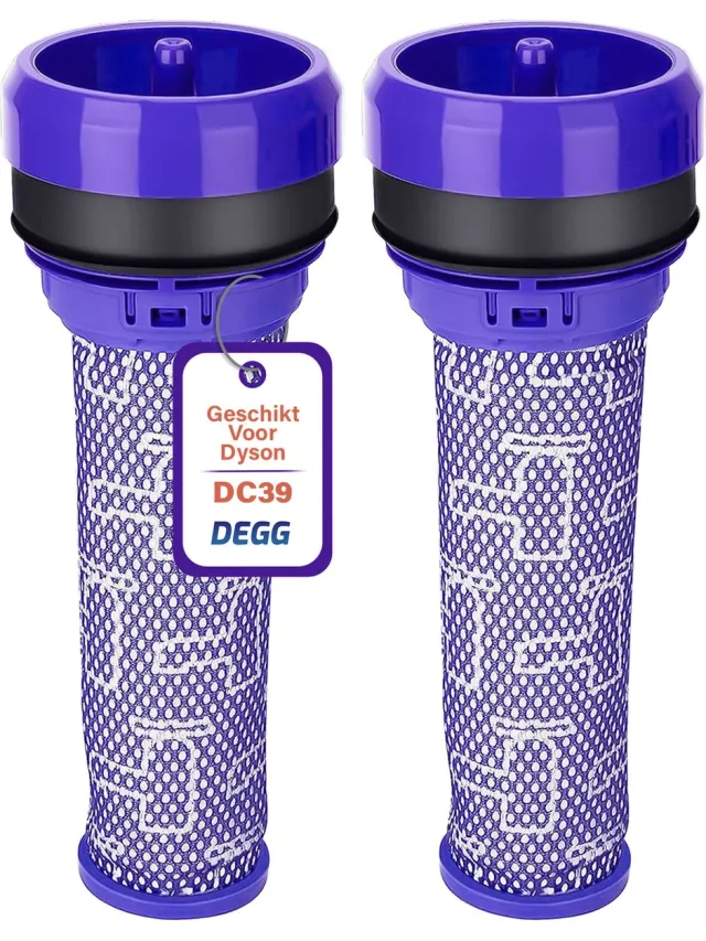 DEGG Pre Filter Geschikt voor Dyson DC39, DC37, DC33, DC28C en DC53 - Motorfilter - Stofzuigerfilter - Wasbaar - Premium Kwaliteit - 2 STUK(S) Paars
