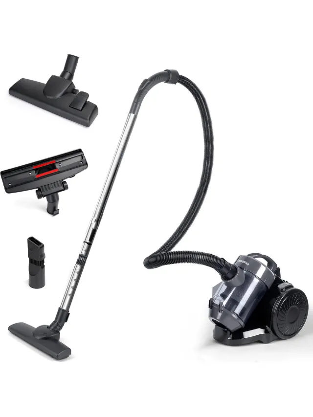 Aigostar Zack 30LSZ - Steelstofzuiger - Stofzuiger Zonder Zak - 2 Liter - 17KPa - HEPA 12 Filter - 800W - Lichtgewicht - Zwart