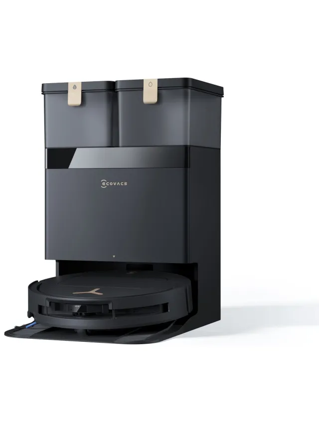 Ecovacs DEEBOT T50 Pro OMNI BLACK GEN 3 - TruEdge 2.0 Adaptive Edge Cleaning - 25000Pa Powerful Suction - ZeroTangle 3.0 Anti-tangle Technology - Auto-lift Mopping en tapijt schoonmaak strategie - AI Instant Re-mop - TrueMapping 2.0 Zwart