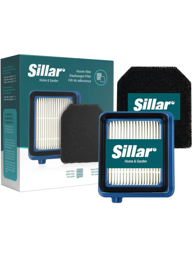 Sillar , Stofzuigerfilters, HEPA-filter, schuimrubberen motorfilter, afwasbaar, herbruikbaar, geschikt voor Electrolux Well Q6 Q7 Q8, vervanging voor ESKW1 / 900923269, 2 stuks Wit, zwart, blauw
