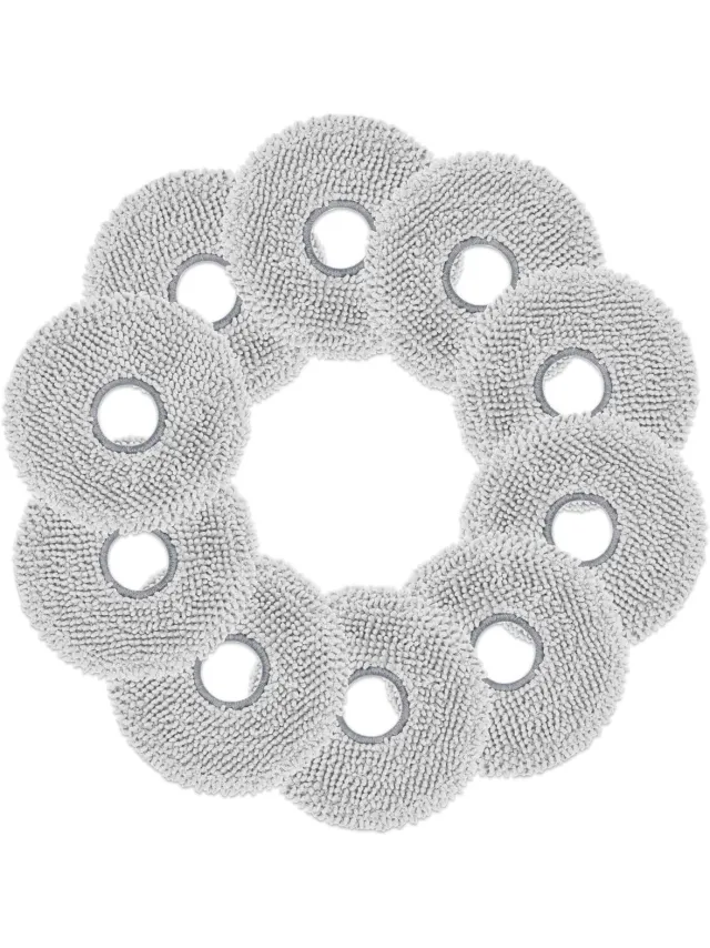 Gescht voor Ecovacs (Merkloos) 10 stuks wisdoeken gescht voor Ecovacs Deebot T50 Omni/Pro/Max,T30 Pro Omni,T30S Pro/Combo/Complete, N30 Pro,X5,X2 robotstofzuiger,nieuwe verbeterde microvezel en herbruikbare vervangende mop Grijs