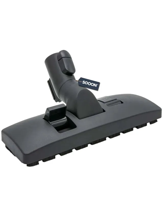 SQOON Combi zuigmond 35 mm geschikt voor Miele stofzuigers - Met Miele buisklik-systeem en parkeerstand - Nylon haren voor harde en zachte vloeren zwart
