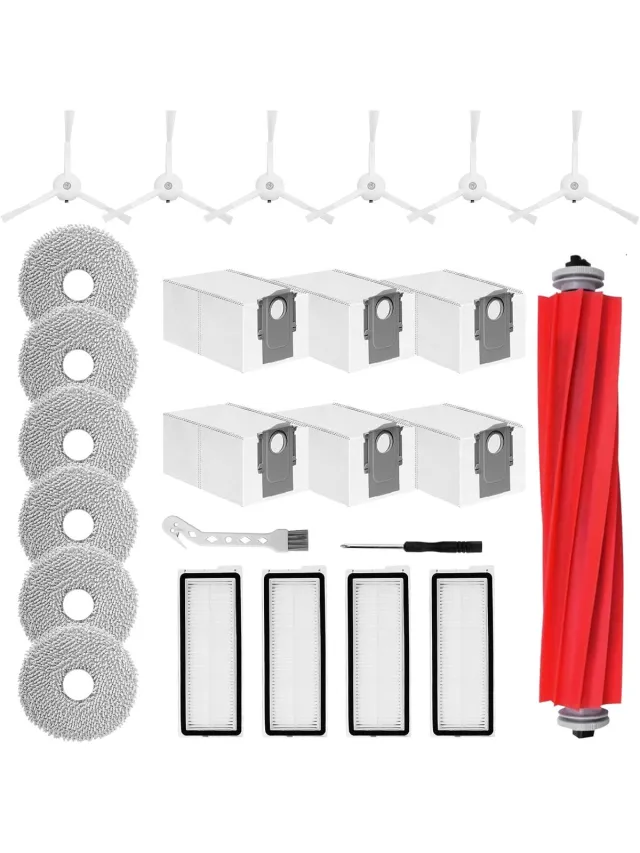 Geschikt voor Roborock (Merkloos) Accessoires Geschikt voor Roborock Qrevo Pro/Qrevo S/Qrevo MaxV, Reserveonderdelen Robot Stofzuiger Stofzakken Hoofdborstel Doeken Filters Zijborstels Reserveonderdelen grijs