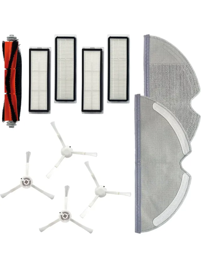 Parts4 Robotstofzuiger vervangingsset geschikt voor Roborock C1 / XIAOWA LITE series | 11-delige set met middenborstel, zijborstel (4 x), HEPA filter (4 x), mop doek (2 x) Grijs