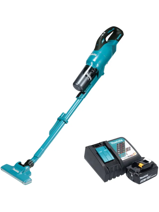 Makita DCL 286 FRT accustofzuiger 18 V 0,25 l borstelloos + 1x accu 5,0 Ah + oplader Turquoise