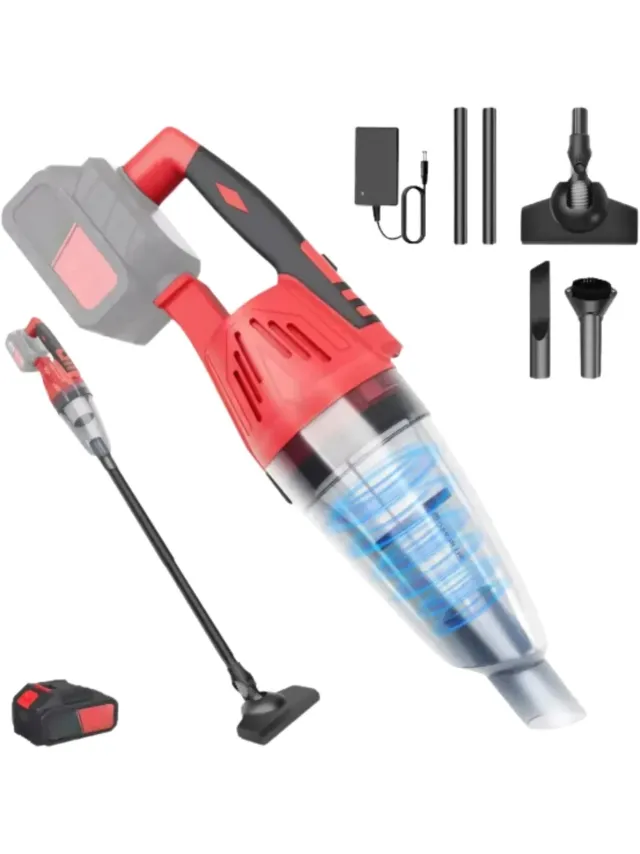 Bolt Edge Draadloze Handstofzuiger 2-in-1 - Hoog Zuigkracht - Oplaadbaar & Draagbaar - Voor Auto, Kantoor & Huisdierhaar Rood