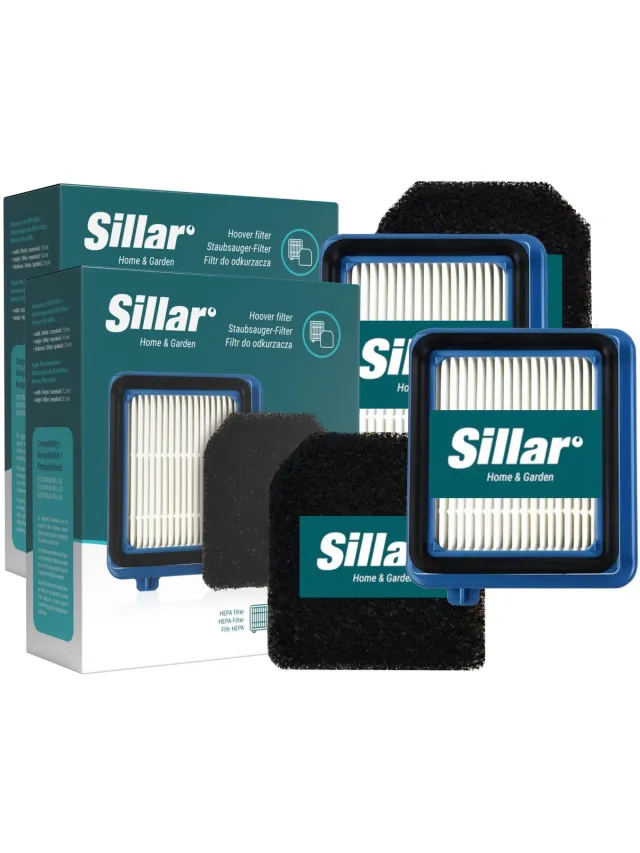 Sillar Stofzuigerfilters voor Electrolux Well Q6 Q7 Q8 – 2x HEPA Filter en 2x Schuimfilter – Afwasbare Stofzuigerfilters – Vervangt ESKW1 / 900923269 – 4 Stuks wit