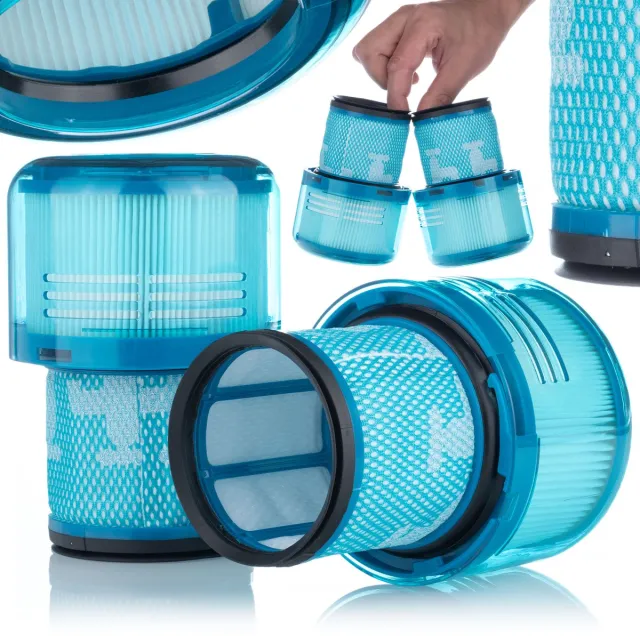 Rosfix Filter Vervanging Set - Wasbaar HEPA Filter - Duurzaam - Geschikt voor Dyson V11 V15 paars